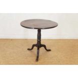 Mahonie George II tiltop table, Engeland 18e eeuw, h. 69, diam. 77 cm. Mahogany George II tiltop