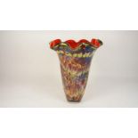 Een vaas met millefiori decor. h. 45 cm. A vase with millefiori decor. h. 45.cm.