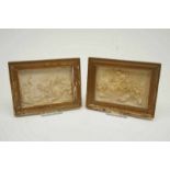 Stel gipsen plaquettes met voorstellingen van o.a. Bacchus, 10 x 15 cm. A pair of plaster plaquettes