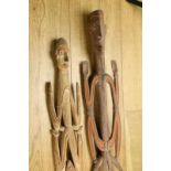 Asmat, drie houten opengewerkte figuren [3]