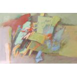Cees van Dijl (geb. 1934) Abstracte compositie pastel, gesign. r.o., '88, 60 x 90 cm. [1]