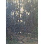 Arnold Marc Gorter (1866-1933) Vrouw op een pad in een bos doek, gesign. r.o., 42 x 34 cm. [1]