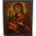 Rusland, ikoon, 19e eeuw; Moeder Gods van Jerusalem 17 x 13,5 cm. [1]