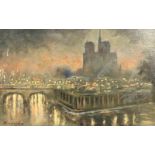 Wim Helder (1892-1966) 'Notre Dame, Paris' board, gesign. l.o., 31 x 50 cm. [1]