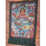 Nepal, thangka met voorstelling van Boeddha Goutama 79 x 51 cm. [1]