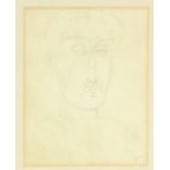 Toegeschreven aan André Derain (1880-1954) Studie van een mannenhoofd tekening, gesign. r.o.,