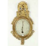 Frankrijk, kwik barometer, Louis XVI, 18e eeuw, in rijk verguld gesneden houten kast met