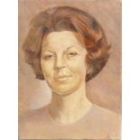 Herman Gordijn (1932-2017) Olieverfstudie voor portret van Koningin Beatrix doek, niet ingelijst,