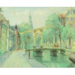 Toegeschreven aan Louis Marcel Fréaud Myr (1893-1964) Gezicht op de Groenburgwal met de