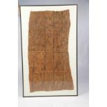 DRC., Ituri, beschilderd boombast doek ingelijst. Hierbij PNG, boombast doekje 80 x 40 cm. [2]