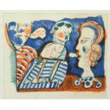 Lucebert (1924-1994) Figuren litho, gesign. r.o., 45 x 55 cm. [1]