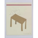 Klaas Gubbels (geb. 1934) Naakt op een tafel potlood en collage, gesign. r.o., '86, 31 x 25 cm. [1]