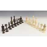Gedraaid benen schaakspel, 19e eeuw [zkj]