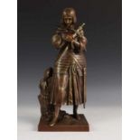 Bruin gepatineerd bronzen sculptuur, eind 19e eeuw; Jeanne D'Arc h. 35 cm. [1]