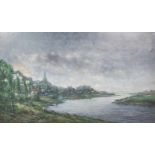 Henri van Lerven (1875-1954) Stad aan een rivier doek, gesign. l.o., 1953, 60 x 98 cm. [1]