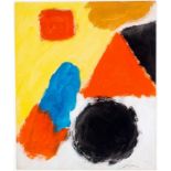 Eugene Brands (1913-2002) Abstracte compositie gouache, gesign. r.o., verso gesign., 40 x 33 cm. [1]