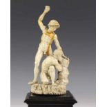 Italië, fijn gestoken sculptuur, ca. 1700;Cain en Abel (defecten) h. 20 cm. [1]