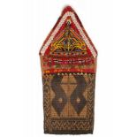 Borneo, Sarawak, Iban, small plaited buttock matthe upper part embellished with coloured beaded