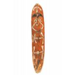 PNG, Papua Golf, Wapo/Era people, spirit board, gopewith natural pigments and weathered. h. 142