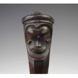Sumatra, Batak, horn bullet holder, paru-paru, 19th century,with two bullets, the face with metal