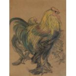 Theo van Hoytema (1863-1915)Haan en kippen houtskool en pastel, gesign. r.o., 41 x 32 cm. [1]