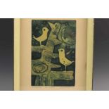 Elisabeth Guggenheim (geb. 1924)'Les Oiseaux' kleurets, epr d'artiste, '55, 26 x 18 cm. [1]