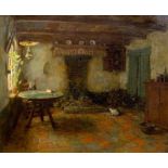 Arthur Briët (1867-1939)Interieur van de schildershut van de kunstenaar in Nunspeet doek, gesign.