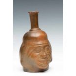 Peru, Moche, portret fles, 100 v Chr. - 750 n. Chr.,Moche portret vessel with grimmas, open mouth