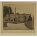 Sal Meijer (1877-1965)Boerderij, Laren ets, gesign. r.o., 9 x 10 cm. [1]