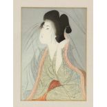 Shoun Yamamoto (1870-1965), houtsnede;Vrouw. In lijst. 18 x 26 cm. [1]