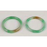 China, twee groen jade armbanden [2]