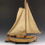 Houten scheepsmodel van Boeier 'Sperwer',schaal 1:17. l. ca 60 cm. [1]
