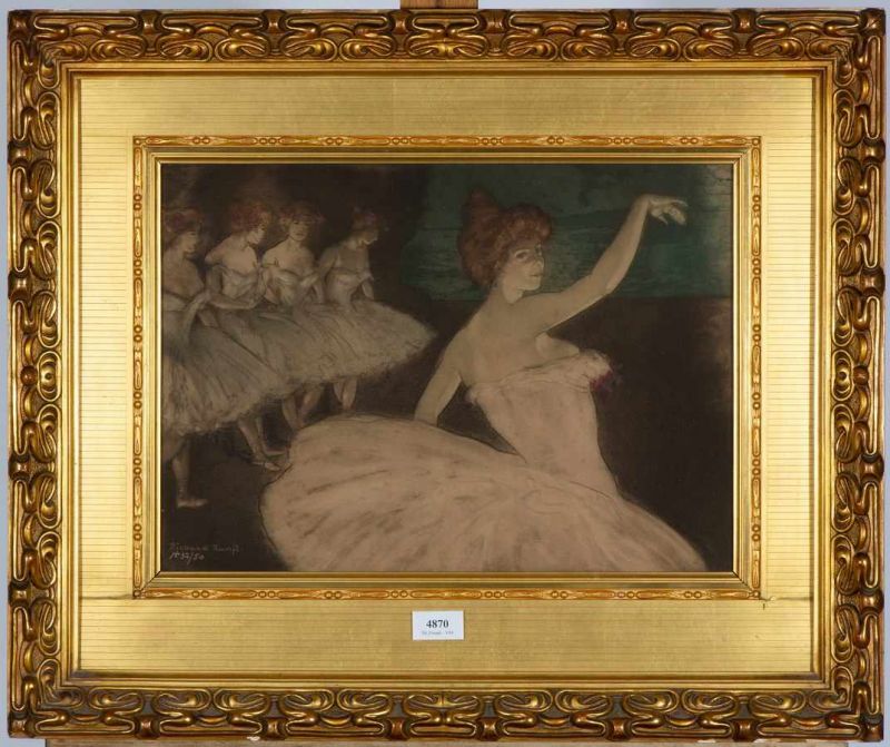 Richard Ranft (1862-1931)Ballerina's kleurenets en gouache, gesign. l.o., No. 32/50, 30 x 43 cm. [1] - Image 2 of 3