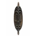 PNG, Hunstein, spirit board, garra.oval wooden mask with carved anthropomorphic face, three pairs of