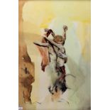 Gerti Bierenbroodspot (geb. 1940)'Omarming' aquarel, gesign. r.o., 1974, 100 x 66 cm. [1]