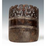 East Sumba, tortoise shell woman's comb, hai,the upper part with cut out design consisting of