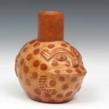 Peru, Moche, 500 v. Chr -750 n. Chr, fles in de vorm van een gemodelleerde pad,Moche, vessel in