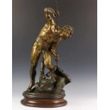 Thomas François Cartier (1879-1943), deels verguld en bruin-groen gepatineerd bronzen sculptuur, ca.