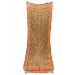 India, Gujarat, silk patola, ca. 1900export for the South Sumatra market. The central field with