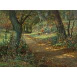Jan de Boer (1877-1946)Bosgezicht aquarel en pastel, gesign. r.o., '28, 77 x 100 cm. [1]