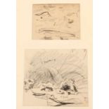 Gerrit Willem Dijsselhof (1866-1924)Twee schetsbladen met studies van vissen twee