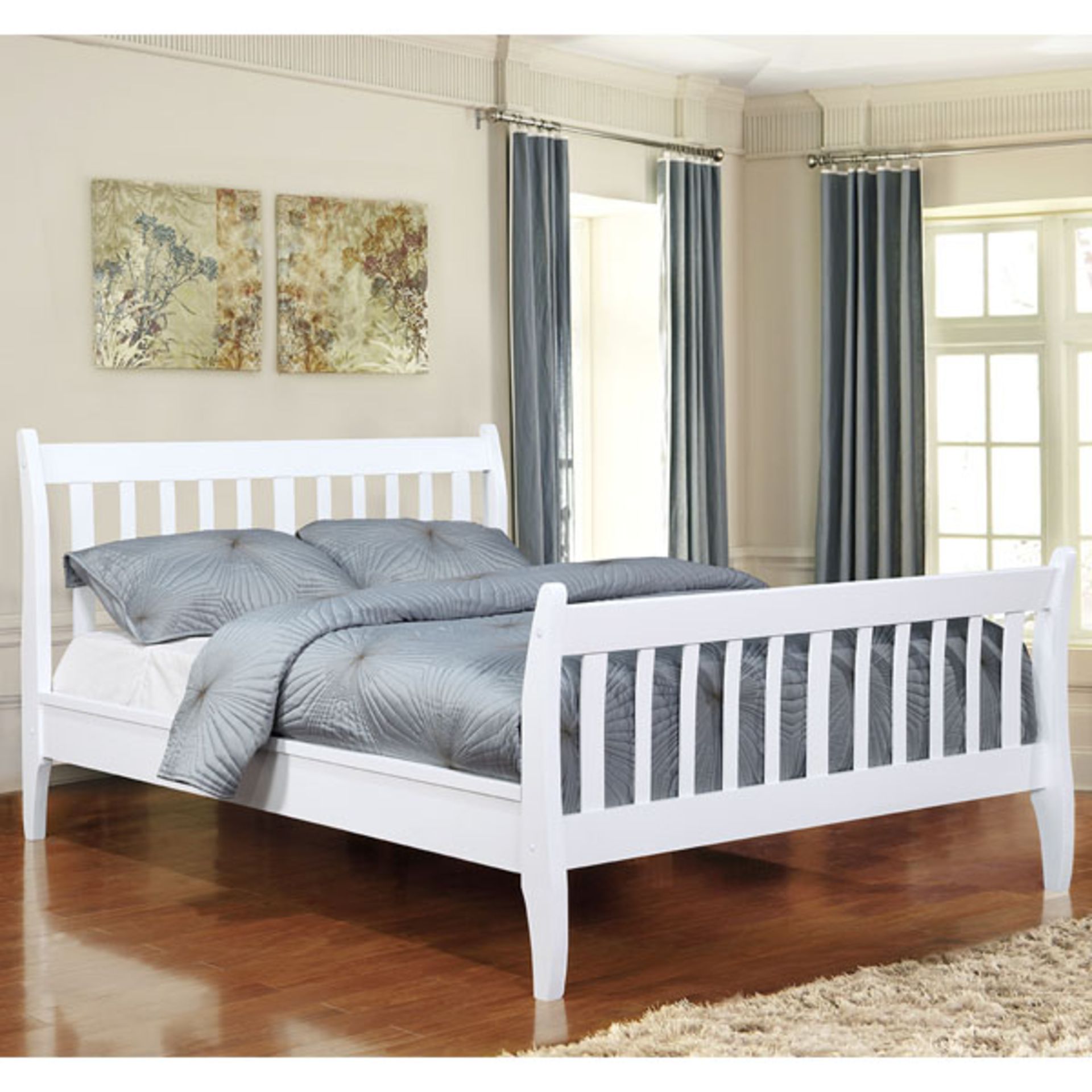 1 BRAND NEW BOXED NICHOLAS WHITE 5FT KINGSIZE BED