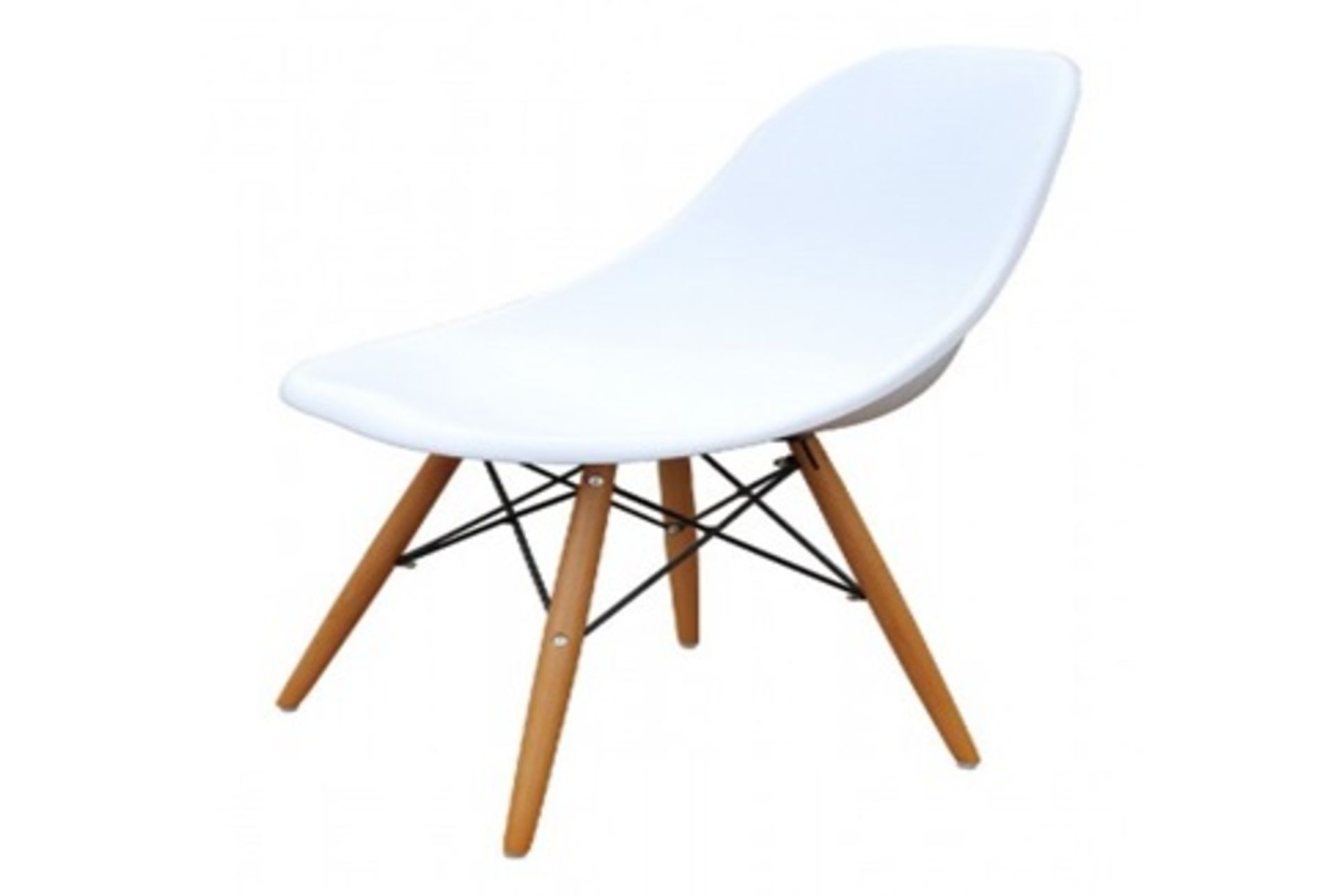1 BRAND NEW BOX OF 4 EAMES STYLE WHITE CHAIRS WITH