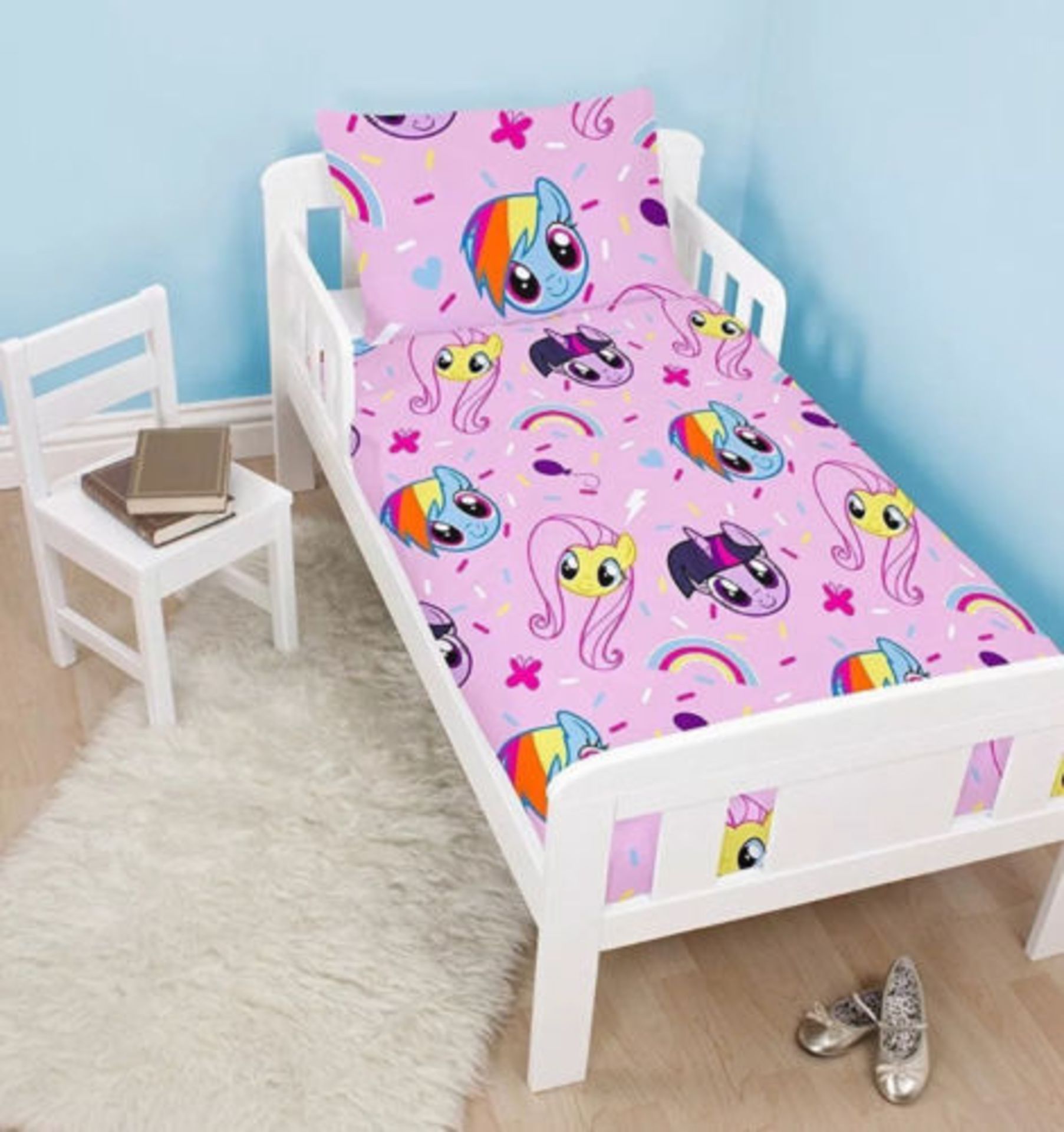 1 BRAND NEW BED IN A BAG MY LITTLE PONY 4 PIECE JU