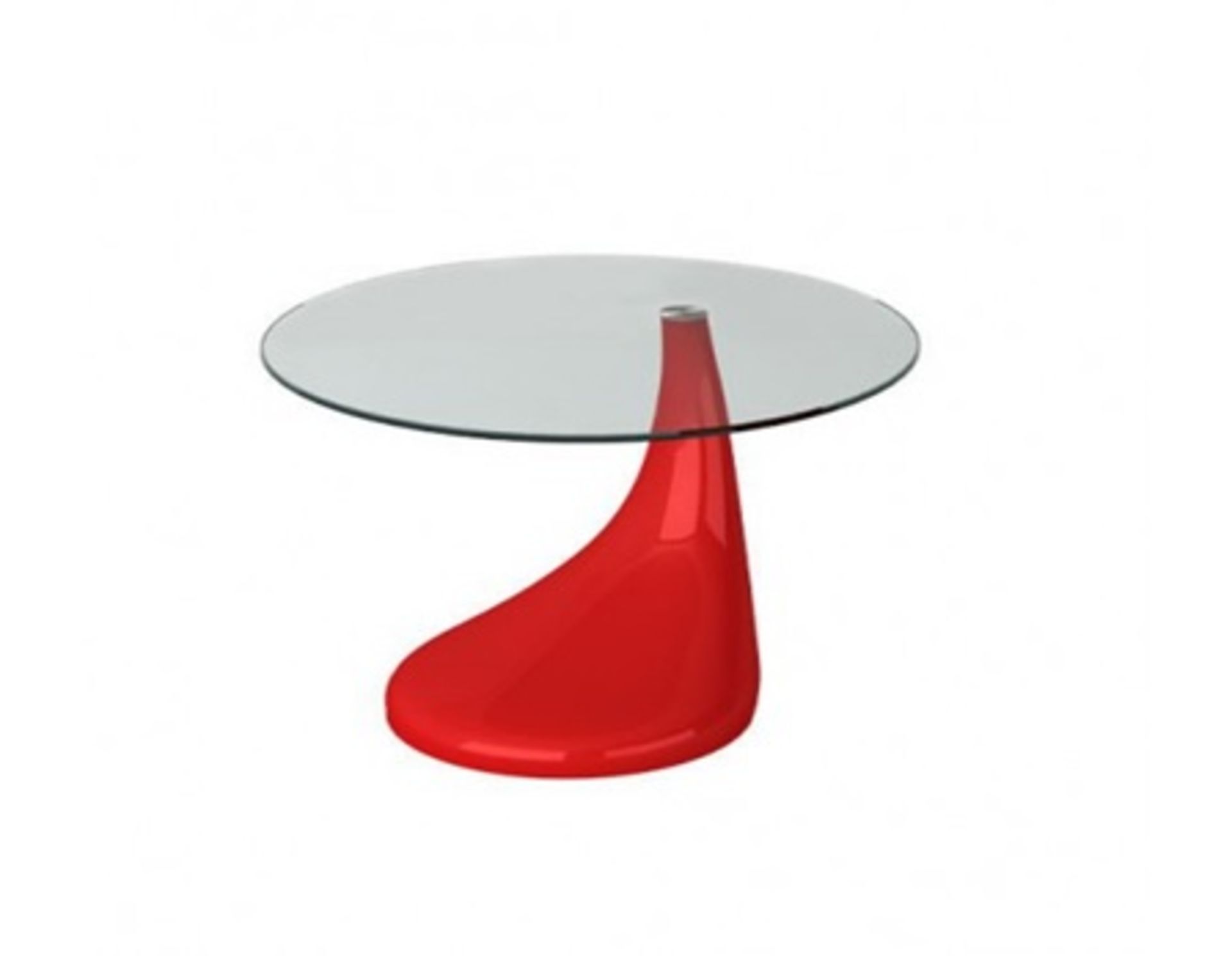 1 BRAND NEW BOXED CONTEMPORARY ROUND HIGH GLOSS COFFEE TABLE/SIDE TABLE IN RED CTB415