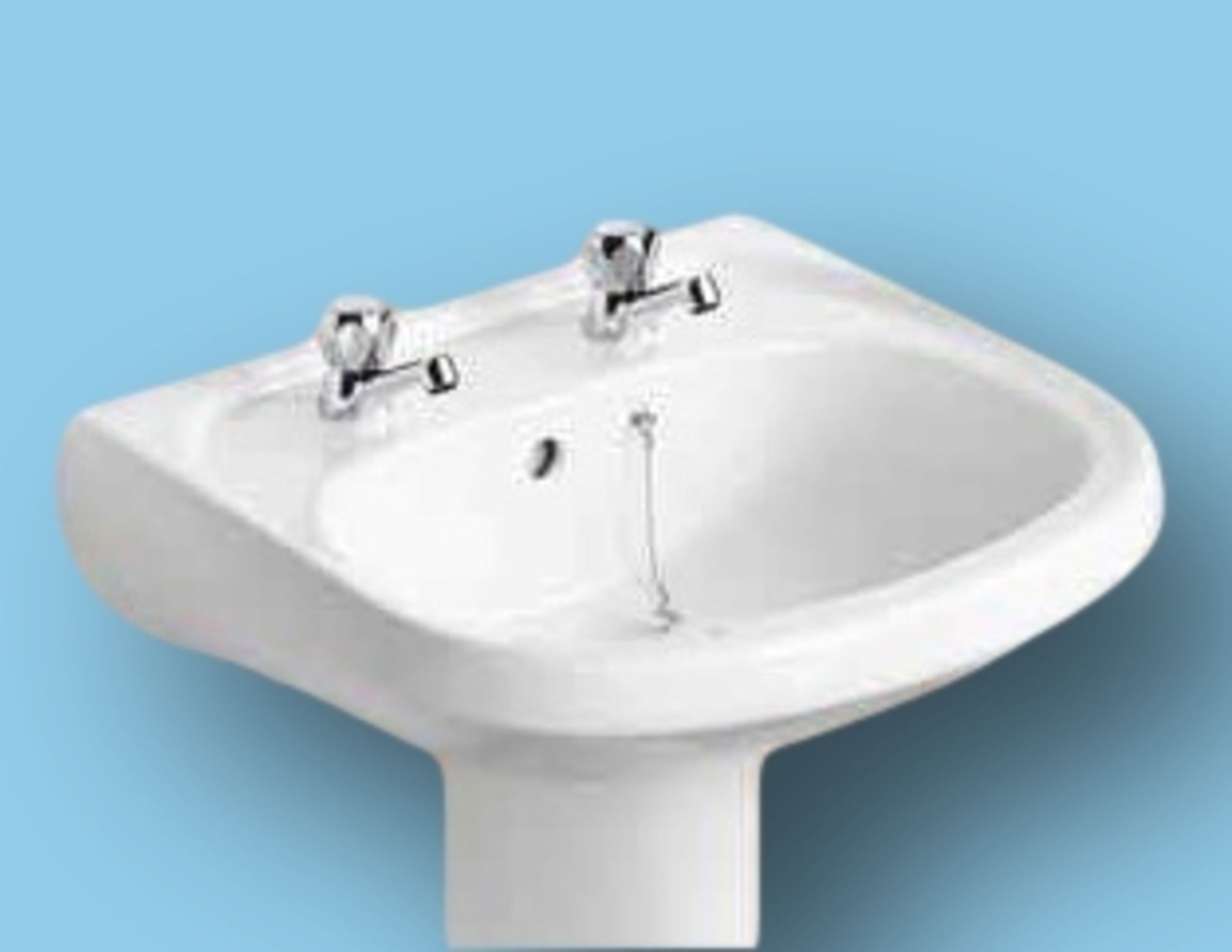 1 BOXED BALTERLEY BATHROOMS DIO WHITE 60CM 2TH BASIN