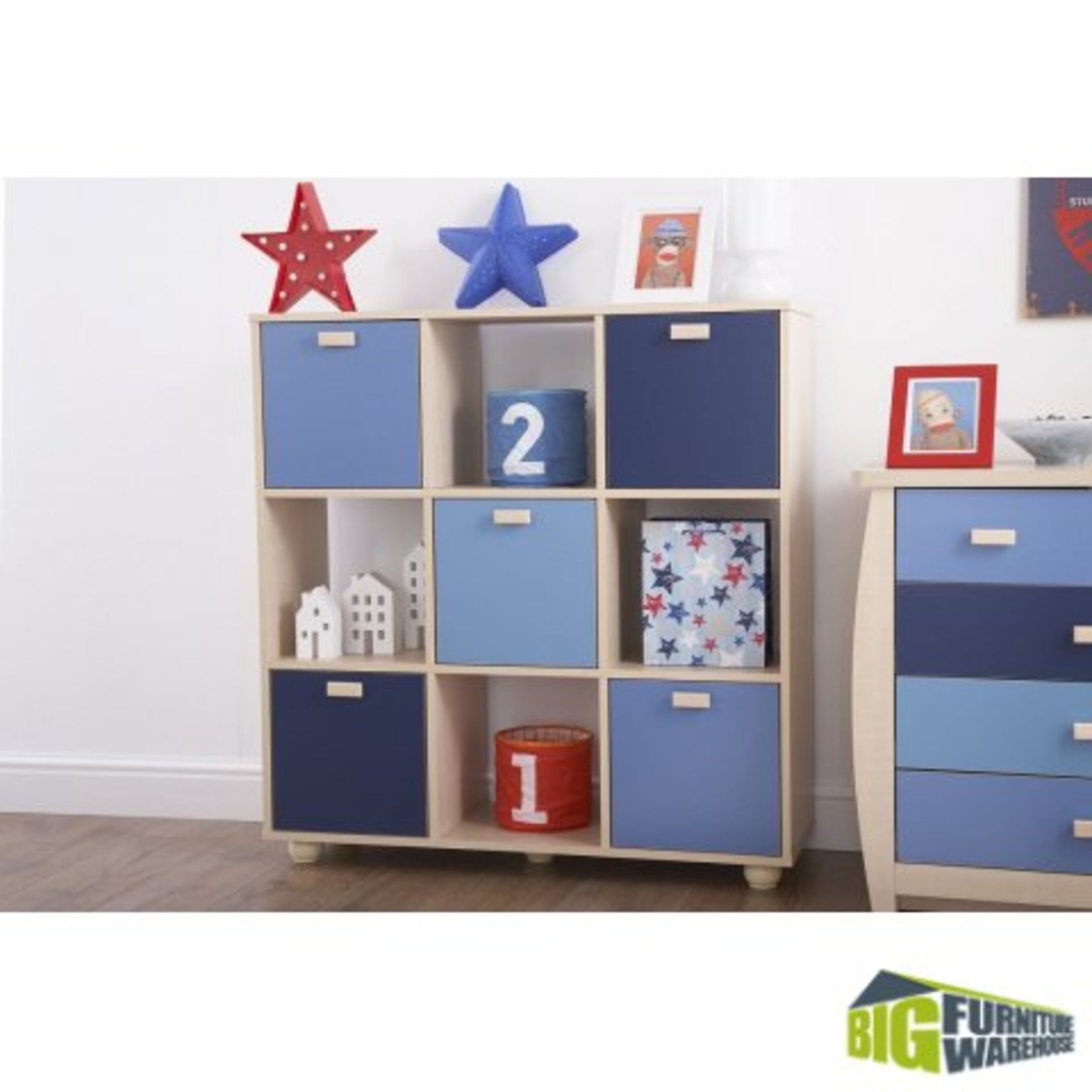 1 BOXED SYDNEY 3X3 BLUE CUBE STORAGE UNIT