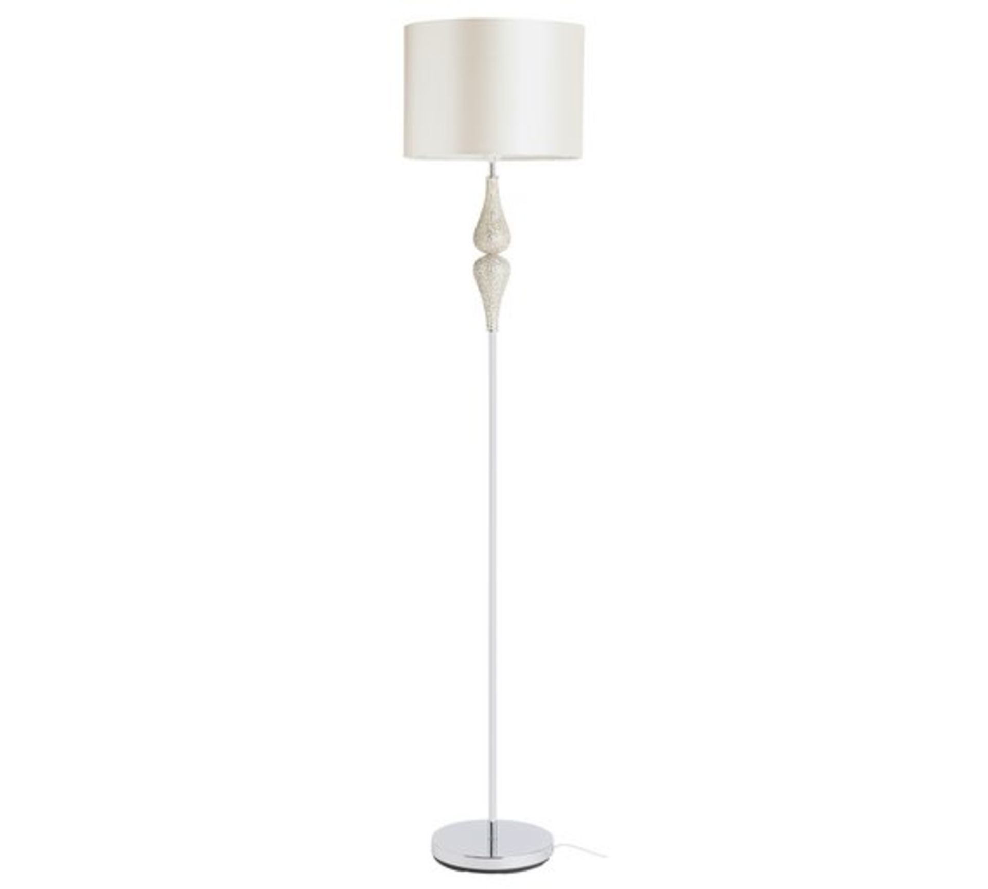 1 BOXED CHECKED AND REFURBISHED ARGOS ELOISE CRACKLE FLOOR LAMP IN CHAMPAGNE GOLD (NO VAT)