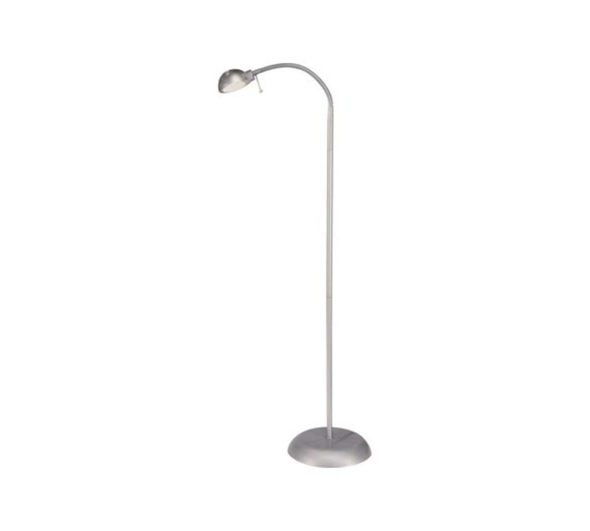 1 BOXED CHECKED AND REFURBISHED ARGOS READING COLLECTION FLOOR LAMP IN SILVER (NO VAT)