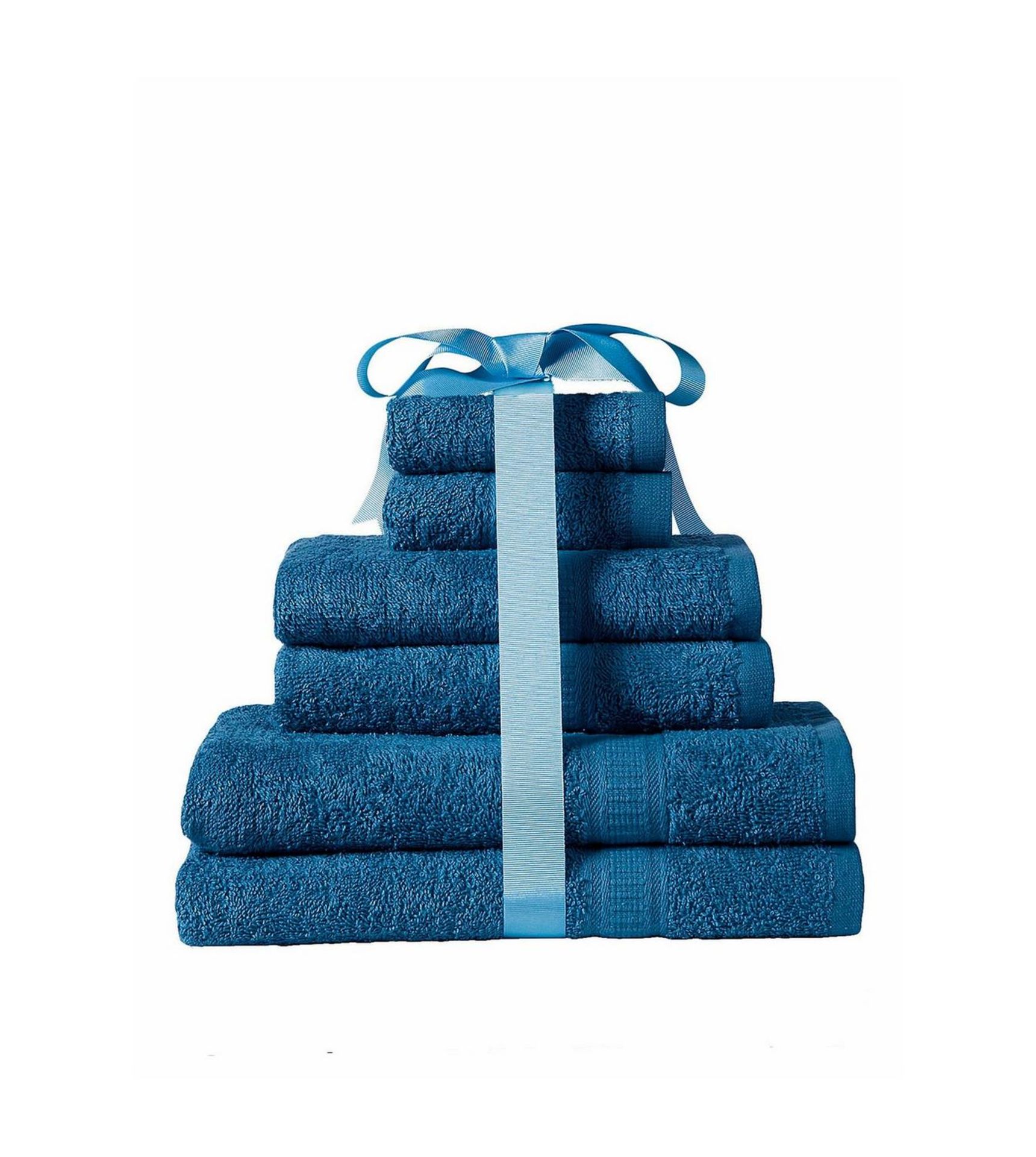 1 AS NEW BAGGED 6 PIECE TOWEL BALE IN TEAL